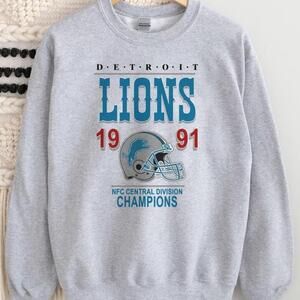 Retro Style 1991 Detroit Lions Champions Grey Sweatshirt, Unisex Sweatshirt